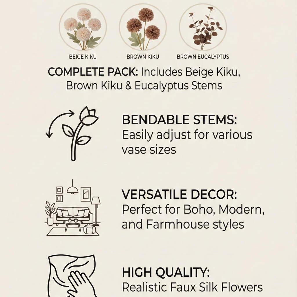 Real-Touch Silk Mum Stems – Hyper-Realistic Fall Florals 🌼🍂
