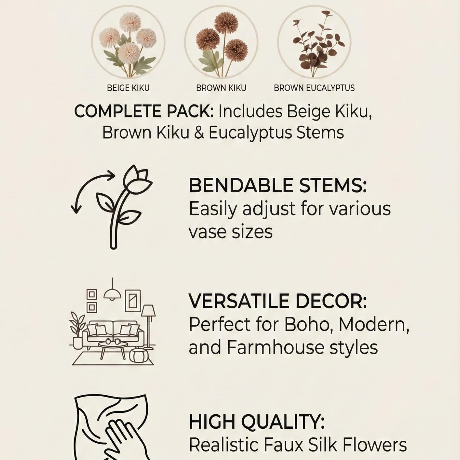 Real-Touch Silk Mum Stems – Hyper-Realistic Fall Florals 🌼🍂
