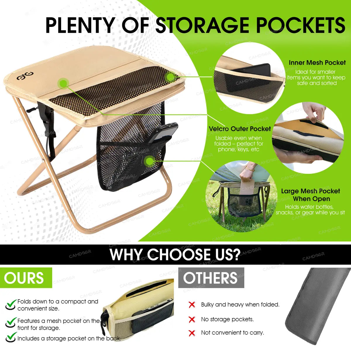 🔥⛰️[Summer Special Offer]Camdoor Ultra-Light Foldable Stool