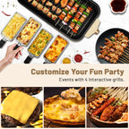 Electric Indoor Grill & Griddle - 2-in-1 Smokeless Kitchen Grill, 1500w, Dishwasher Safe, BBQ Pan with Non-Stick Plates