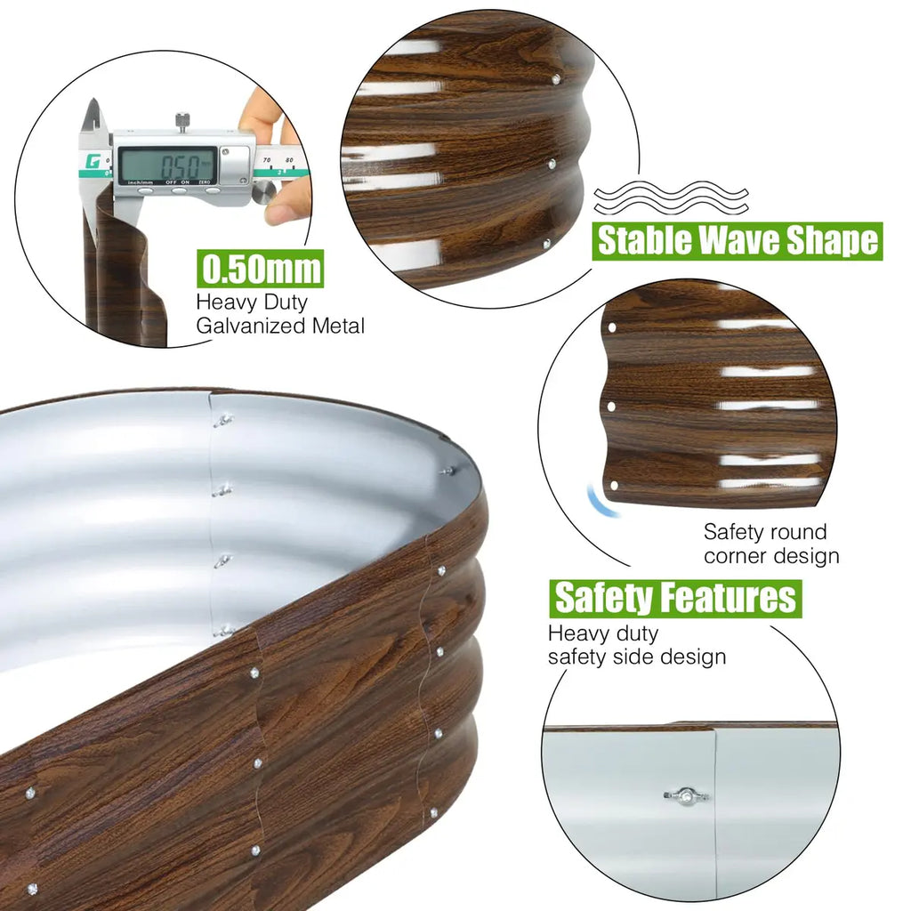 🍅Limited-time Summer Special Offer🍆2-Pack 12" Tall 4x2 ft Metal Raised Garden Beds – Oval Planter Box for Vegetables & Flowers