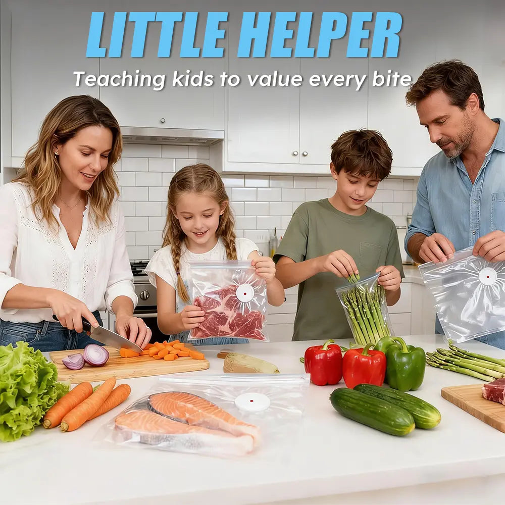 Portable Food Vacuum Sealer with 30 Bags – Keep Food Fresh On the Go