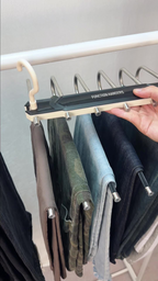 6 Layer Pants Hanger Space Saving Closet Organizer with 50mm Wide Spacing