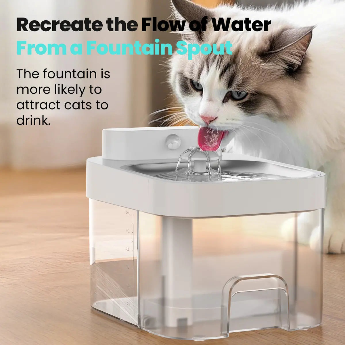 🐱🌺2026 Smart Cat Water Fountain with Wi-Fi APP Control & 5000mAh Battery