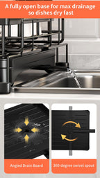 Foldable Dish Drying Rack with Pull‑Out Tray 🍽️🔄