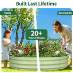 Galvanized Raised Garden Bed – Round Metal Planter Box for Vegetables, Flowers & Fruits