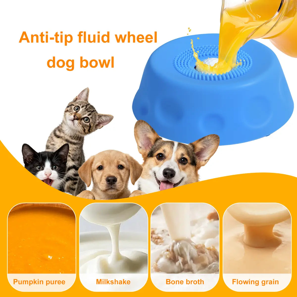 🐕Essential for pet ownership🐕3-in-1 Suction Slow Feeder Dog Bowl, No-Spill Licking Mat with Built-in Treat Ball & Cleaning Brush