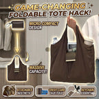 Keychain Foldable Tote Bag – Nylon &Leather, Expandable Design 👜🔑