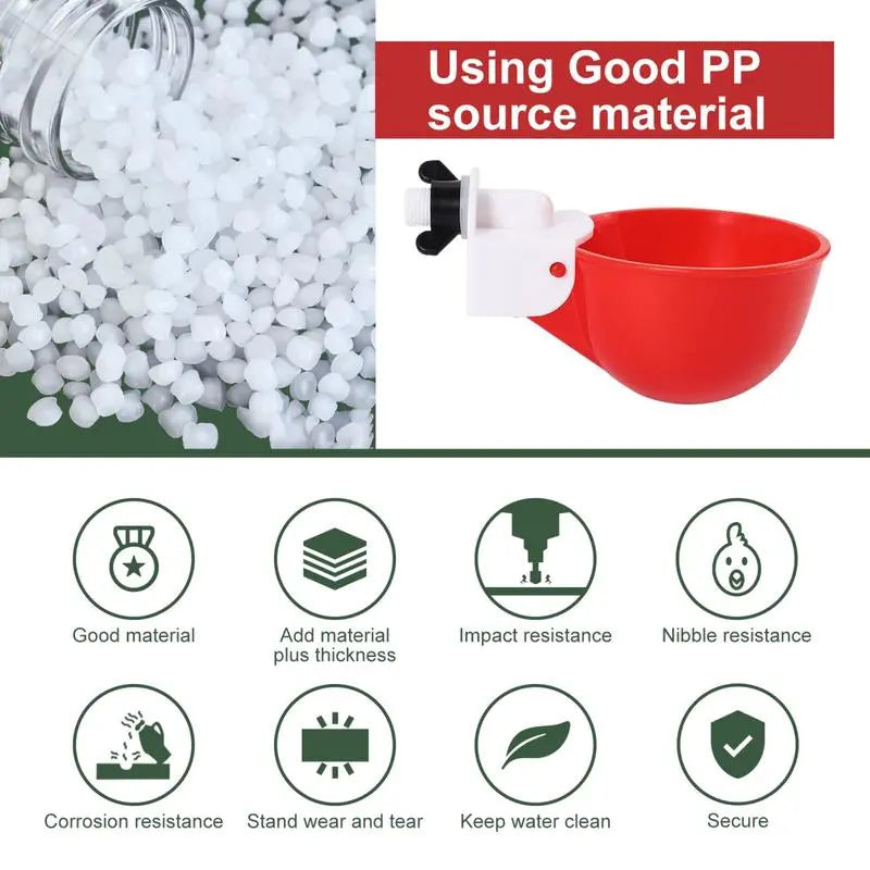 35& 50 pcs Automatic Poultry Waterer Cups – Gravity-Fed, Leak-Proof 🐔💧
