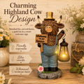 Highland Cow Garden Lantern Statue – Solar-Powered Farmhouse Welcome 🐄🏡