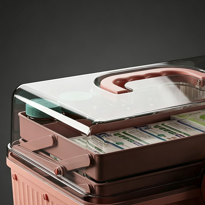 Multi-Tier First Aid Organizer – 180° Open, Child-Safe Lock 🏥📦