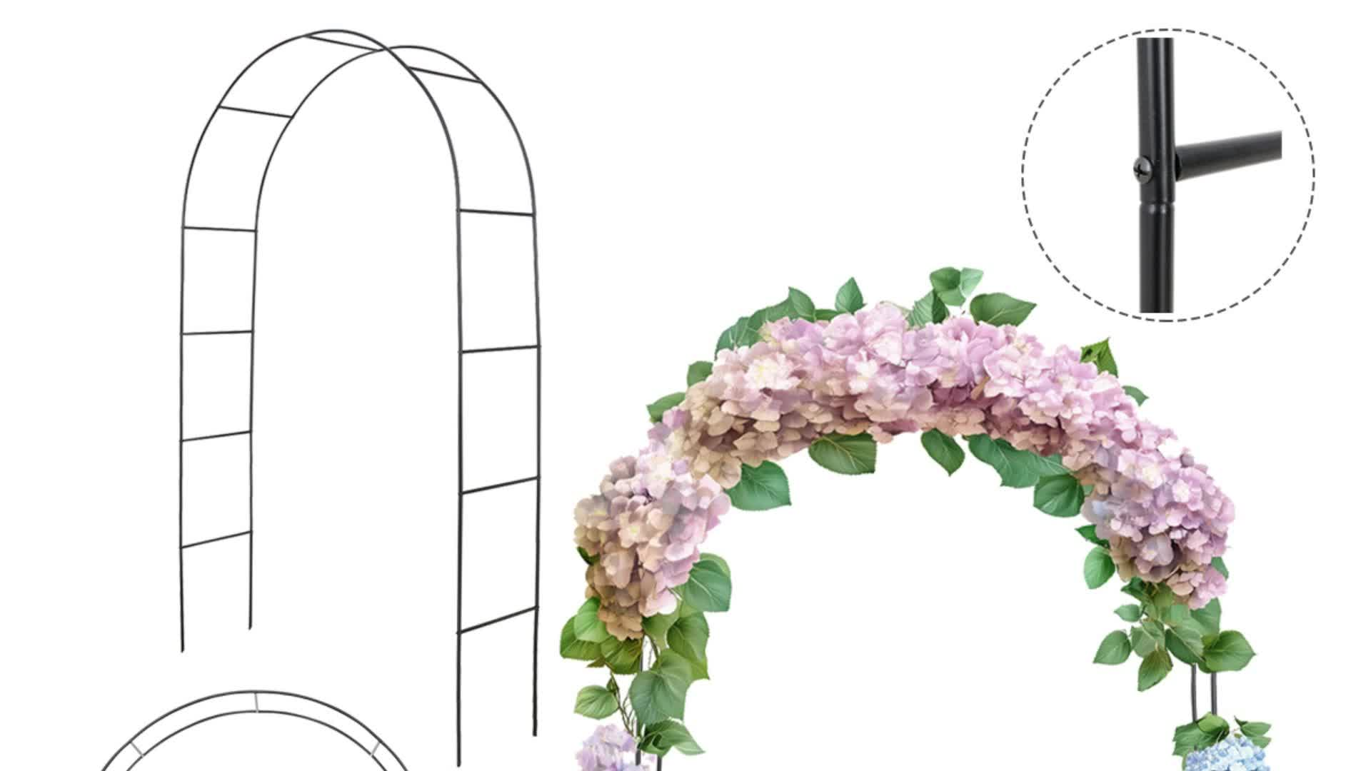 7.9ft Metal Pergola Arch – Freestyle Garden Trellis for Climbing Plants, Wedding & Outdoor Decor