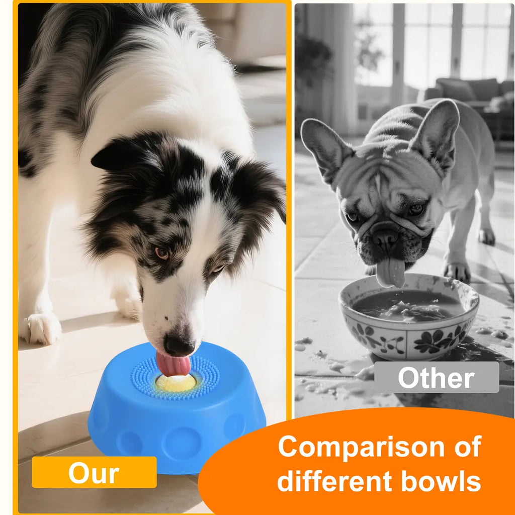 🐕Essential for pet ownership🐕3-in-1 Suction Slow Feeder Dog Bowl, No-Spill Licking Mat with Built-in Treat Ball & Cleaning Brush
