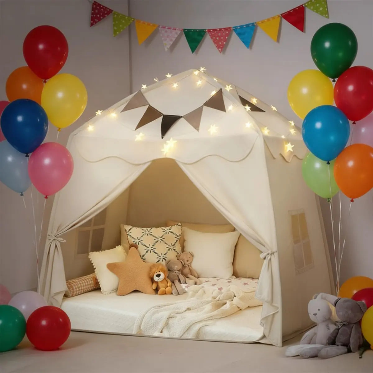 Kids Play Tent with Star Lights – Portable, Foldable Dome Teepee for Indoor & Outdoor Play