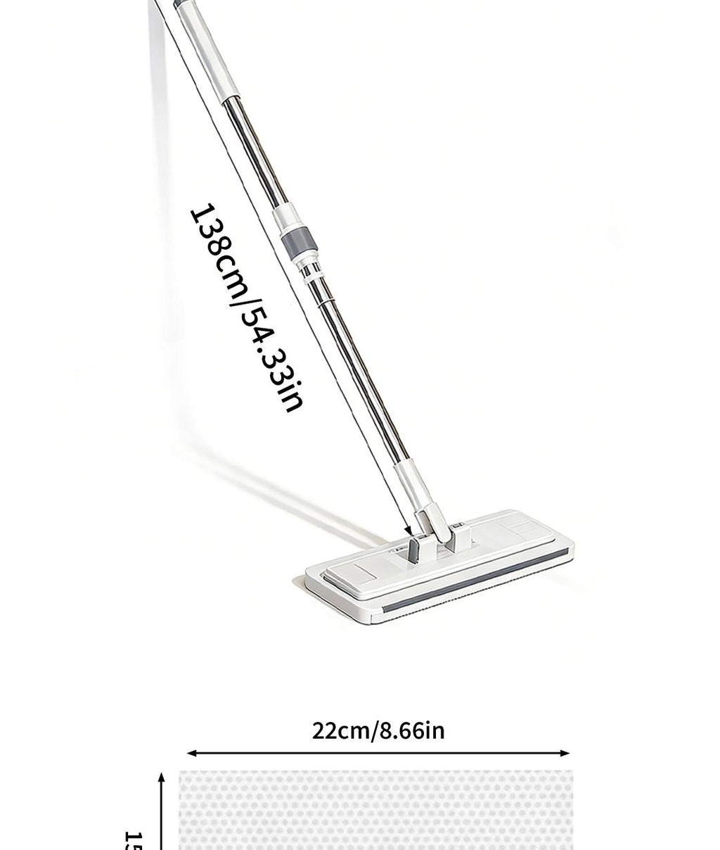 Disposable Mop, Hands-Free Floor Mop with Clamp, Dry Wet Use Dust Mop for Hardwood & Tile