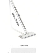 Disposable Mop, Hands-Free Floor Mop with Clamp, Dry Wet Use Dust Mop for Hardwood & Tile