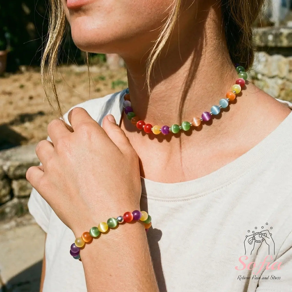 Magic Sun Choker – UV-Reactive Rainbow Beads for Indoor &amp; Outdoor Wear 🌞📿