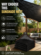 Sun Shade Net – 70-90% UV Block, Reinforced Grommets ☀️🏘️