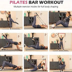🧘‍♂️💪Adjustable Pilates Bar Kit with Resistance Bands – Full Body Home Workout Equipment