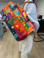 Unisex Boho Quilted Weekender Travel Bag, Lightweight & Comfortable, Hippie Design