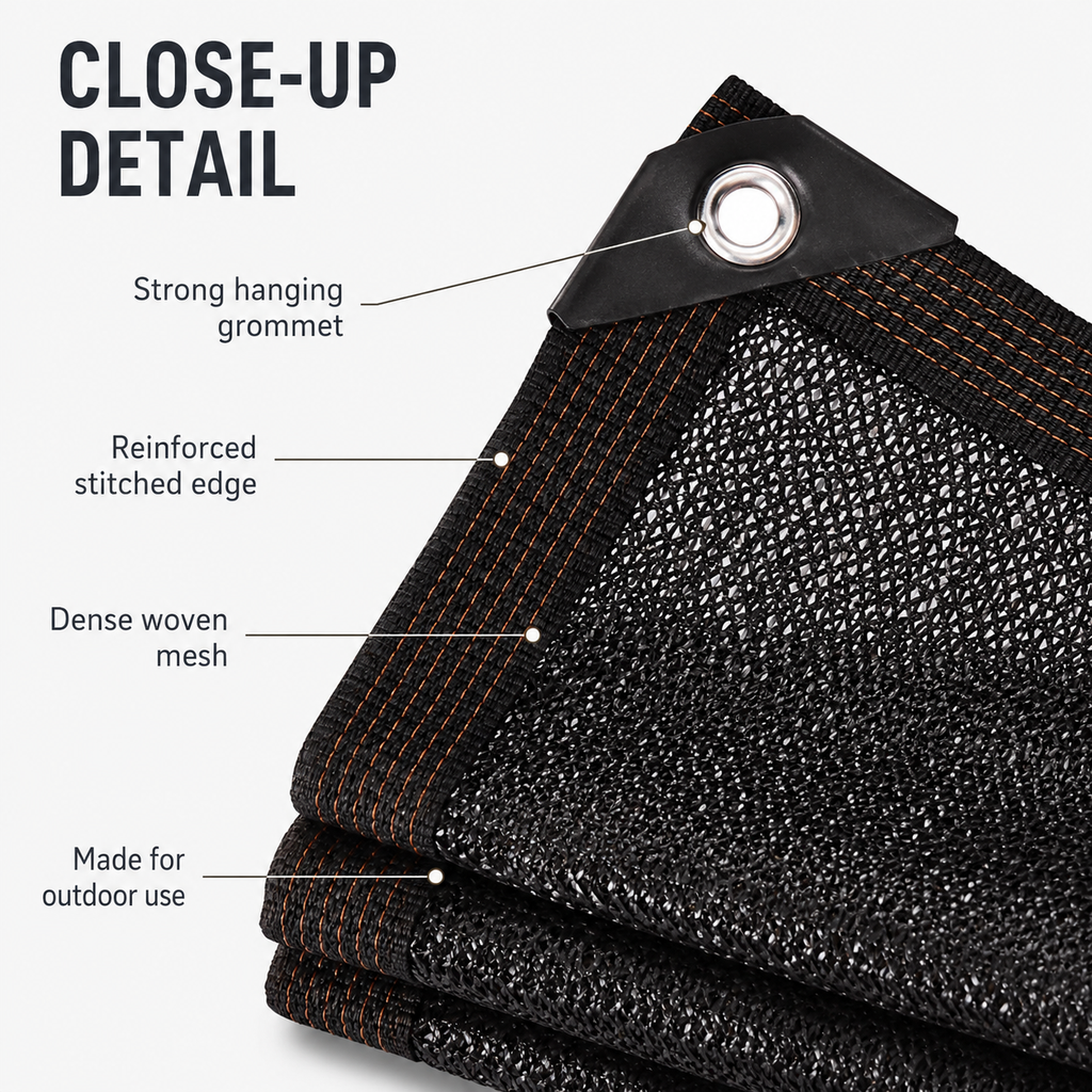 Sun Shade Net – 70-90% UV Block, Reinforced Grommets ☀️🏘️