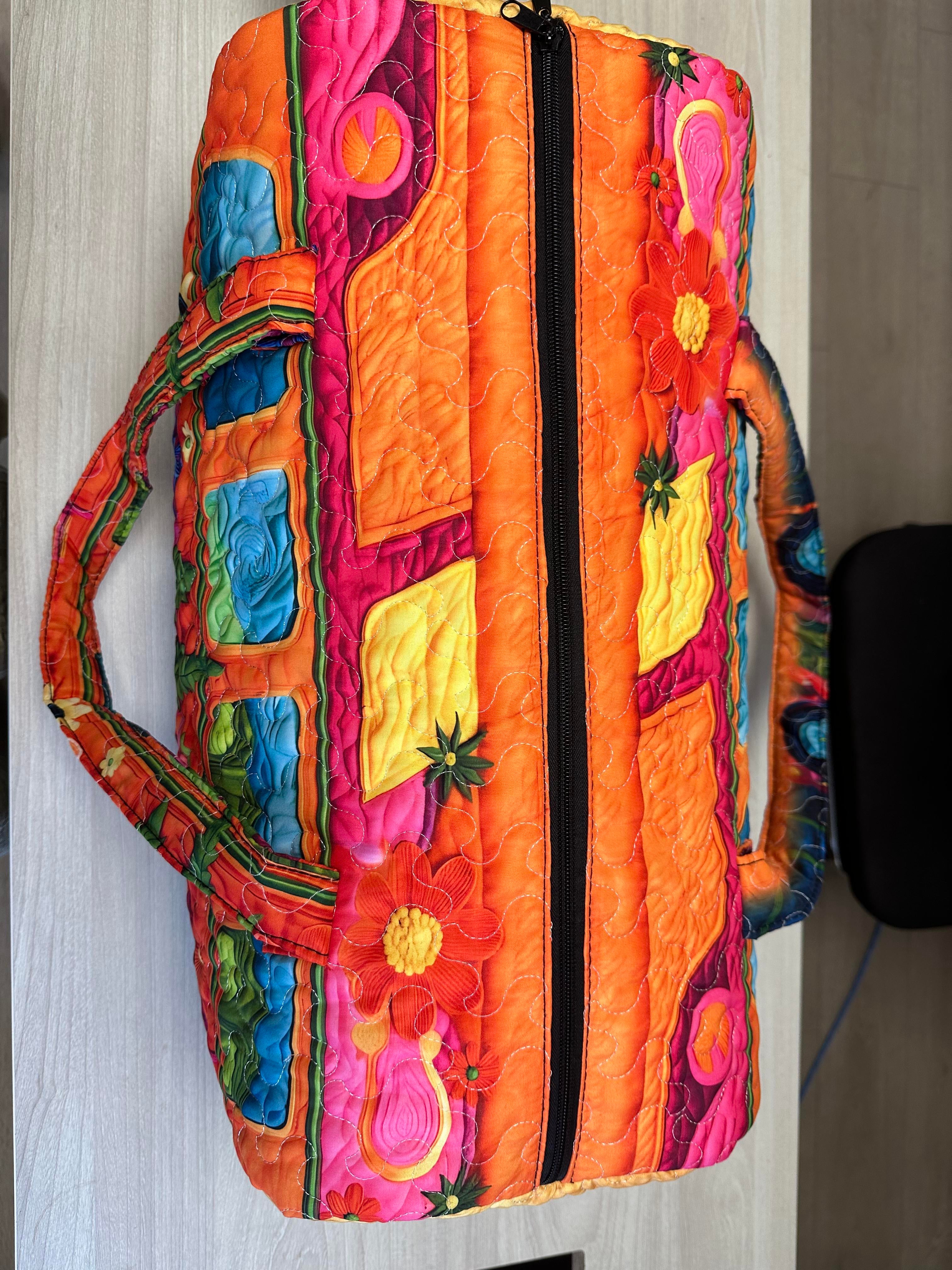 Unisex Boho Quilted Weekender Travel Bag, Lightweight & Comfortable, Hippie Design