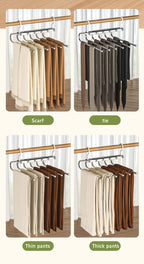 6 Layer Pants Hanger Space Saving Closet Organizer with 50mm Wide Spacing