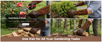Leather Gardening Gloves – Long Cuff, Adjustable Strap, Sun & Dirt Protection
