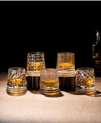 Rotating Whiskey Glass with Non-Spill Base