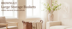Handwoven Wicker Storage Baskets – Set of 4&8, Vegan Leather Handles 🧺