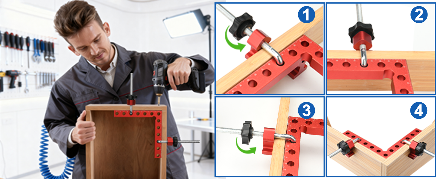 90° Corner Clamp Set – Aluminum Alloy Right Angle Clamps 📐🔩