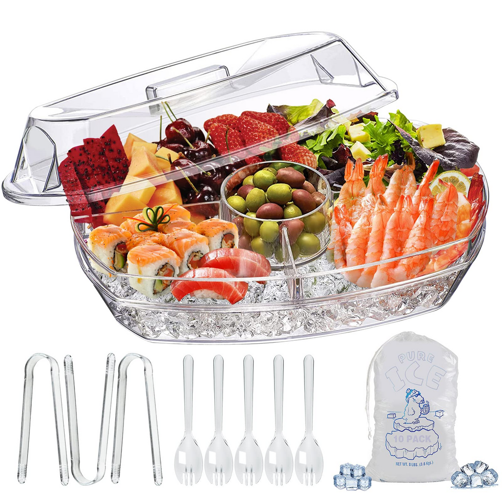 Ice Chilled Dip Bowl Set – 2‑Pack, Stainless Steel + Acrylic 🧊🥣