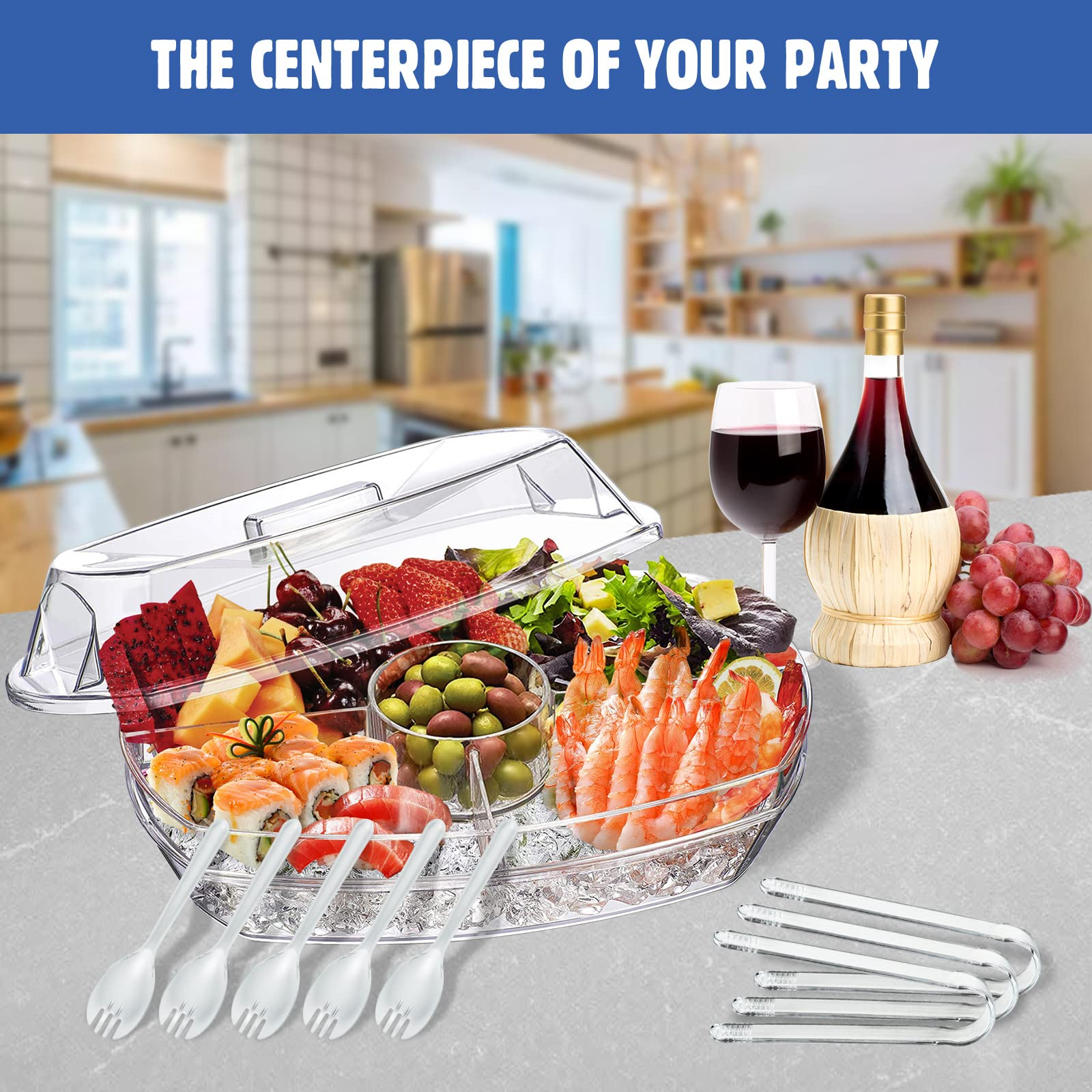 Ice Chilled Dip Bowl Set – 2‑Pack, Stainless Steel + Acrylic 🧊🥣