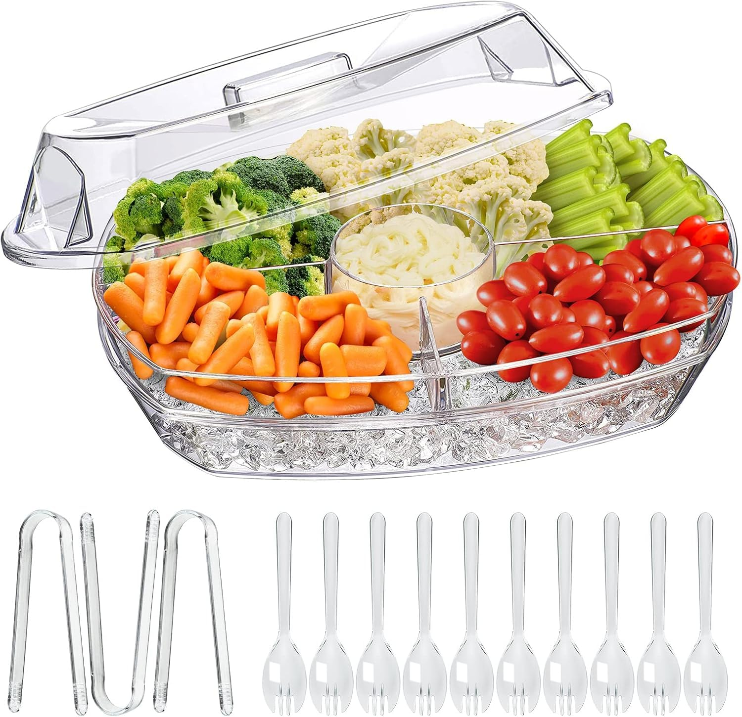 Ice Chilled Dip Bowl Set – 2‑Pack, Stainless Steel + Acrylic 🧊🥣