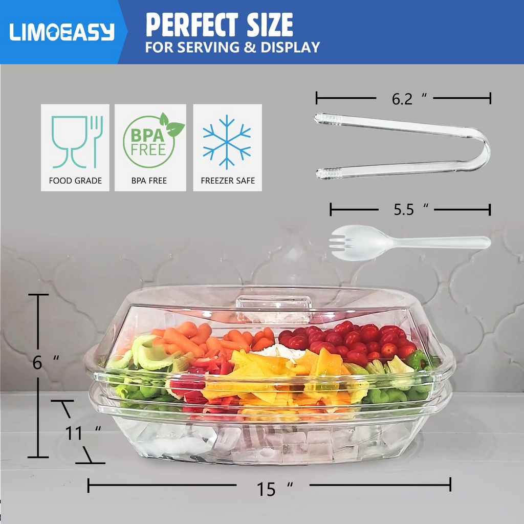 Ice Chilled Dip Bowl Set – 2‑Pack, Stainless Steel + Acrylic 🧊🥣