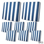 Stretch Patio Cushion Covers – Navy Trellis, Splash-Resistant 🛋️🌊