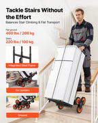 Stair Climbing Cart – 260 lb Capacity, Foldable with Telescoping Handle & 6 Mute Wheels