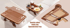 3-in-1 Acacia Wood Couch Arm Tray – Clip-On TV Tray &amp; Cup Holder 🛋️🥫