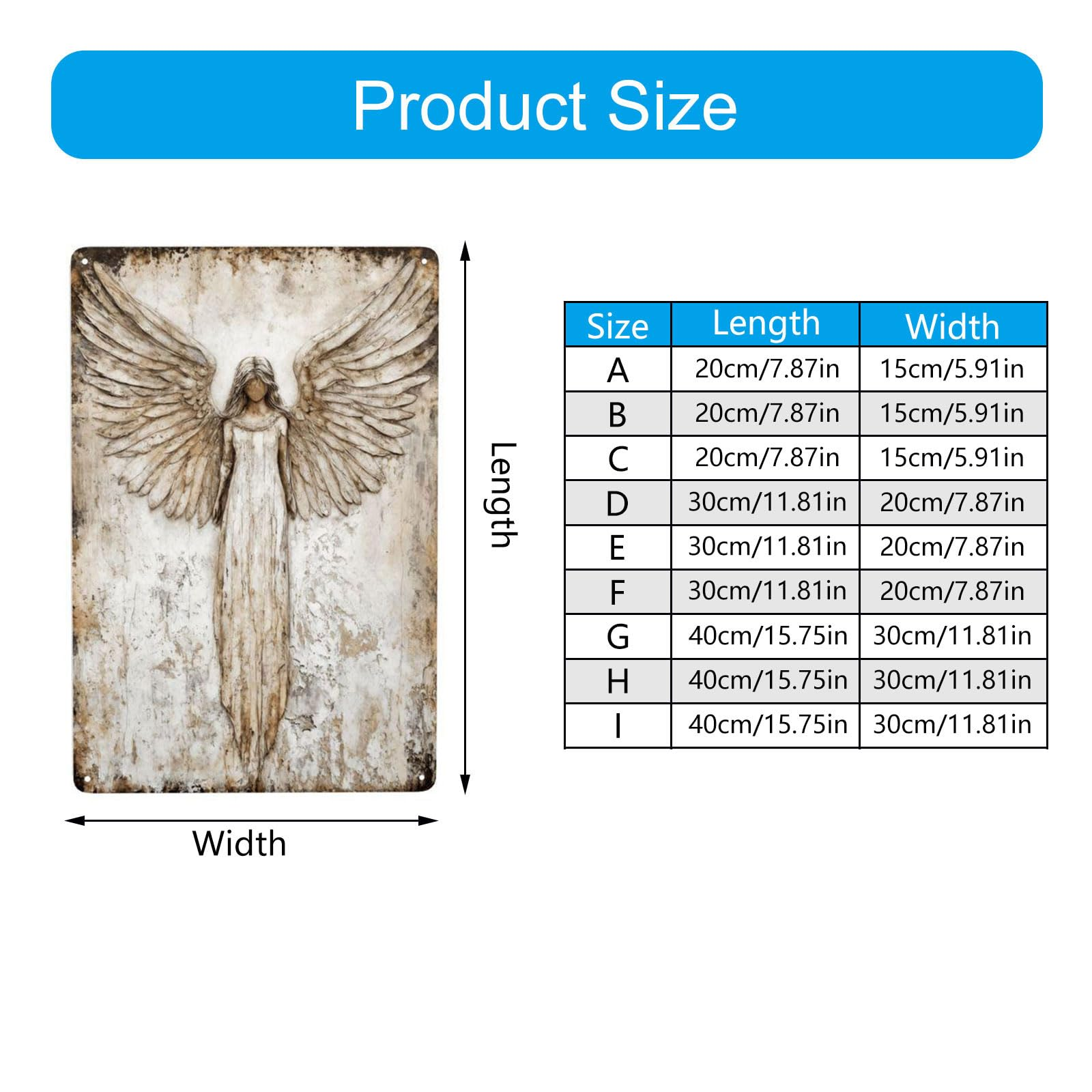 Vintage Angel Wall Art – Distressed Metal Silhouette, Weatherproof 🕊️🕯️