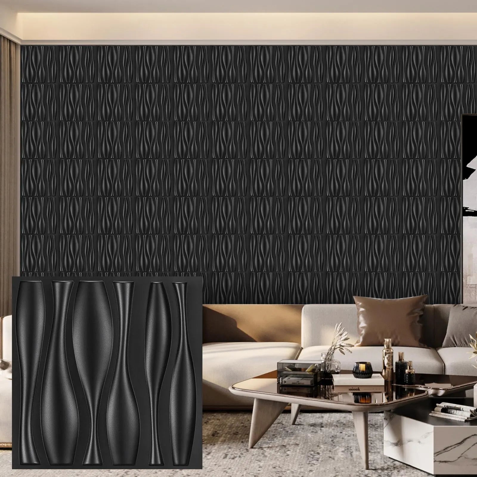 3D PVC Wall Panels – Diamond Texture Peel &Stick Tiles  ✨🧱