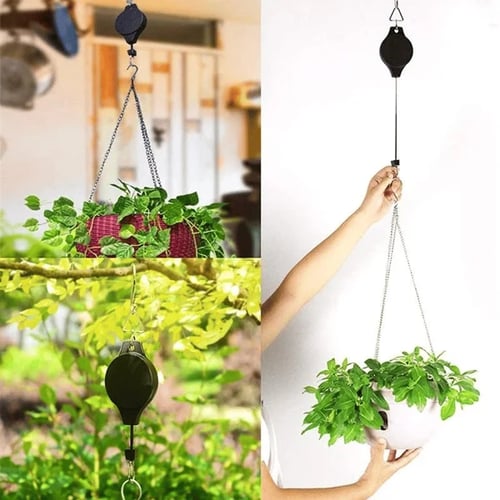 Retractable Pulley Plant Hanger – Easy Lift for 10kg Baskets 🌿🪂