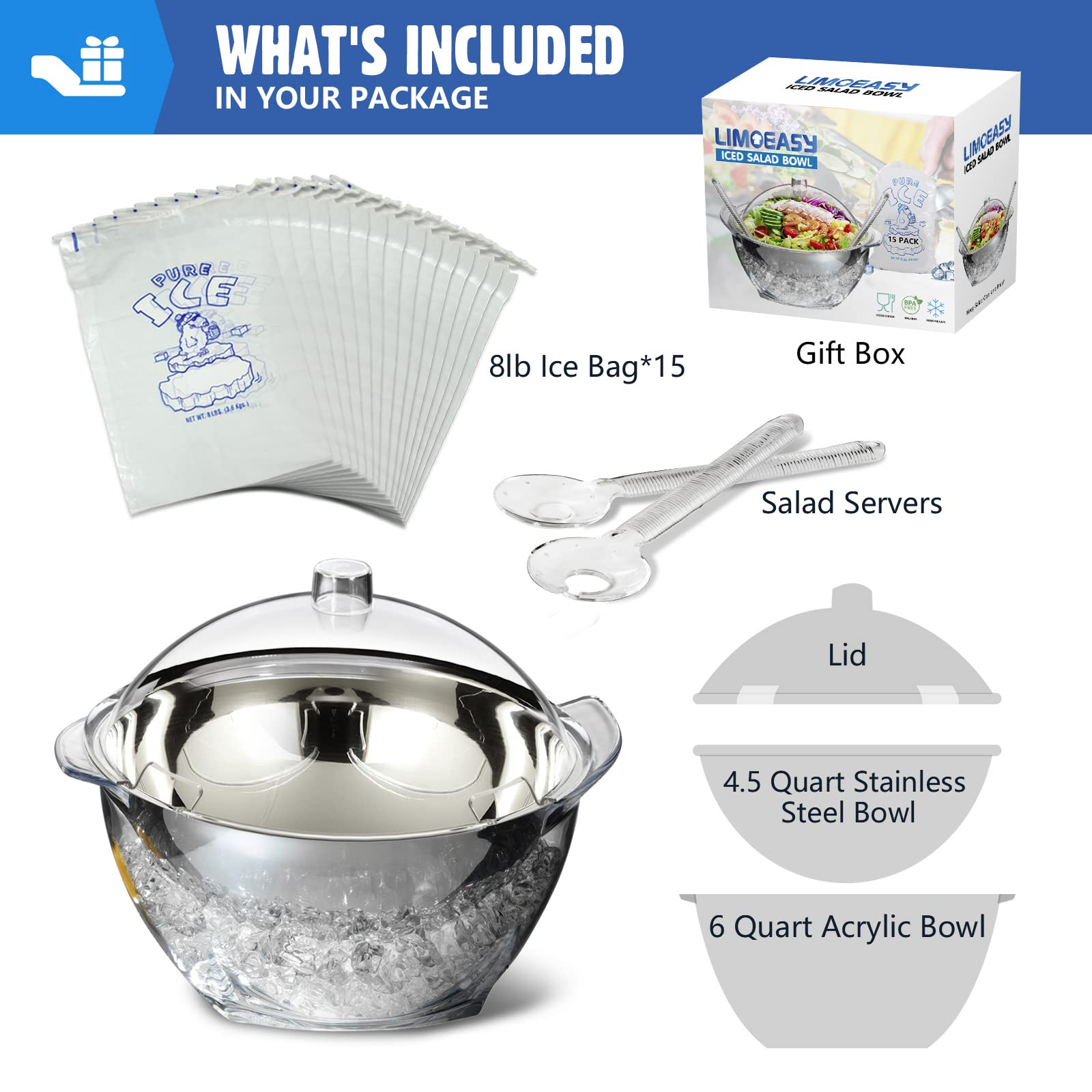 Ice Chilled Dip Bowl Set – 2‑Pack, Stainless Steel + Acrylic 🧊🥣