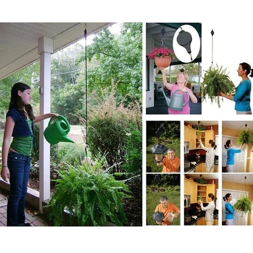Retractable Pulley Plant Hanger – Easy Lift for 10kg Baskets 🌿🪂