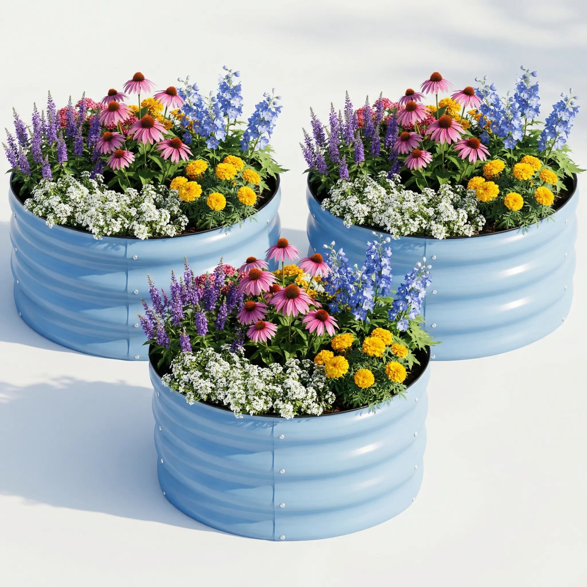 Galvanized Raised Garden Bed – Round Metal Planter Box for Vegetables, Flowers & Fruits
