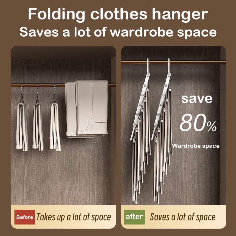 6 Layer Pants Hanger Space Saving Closet Organizer with 50mm Wide Spacing