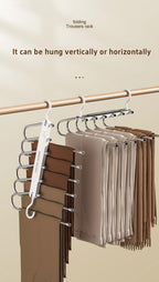 6 Layer Pants Hanger Space Saving Closet Organizer with 50mm Wide Spacing