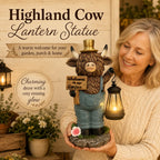 Highland Cow Garden Lantern Statue – Solar-Powered Farmhouse Welcome 🐄🏡