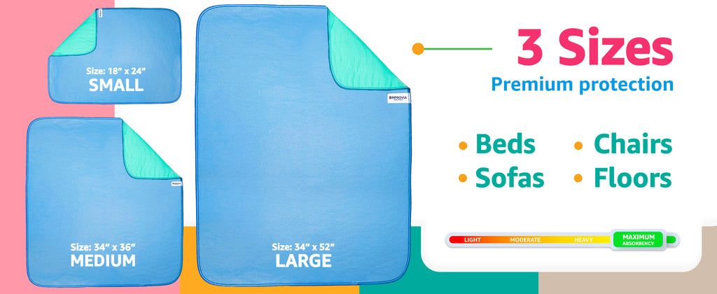 🛏️Washable Underpads – 4&8&12 Pack Heavy Absorbency Reusable Pads