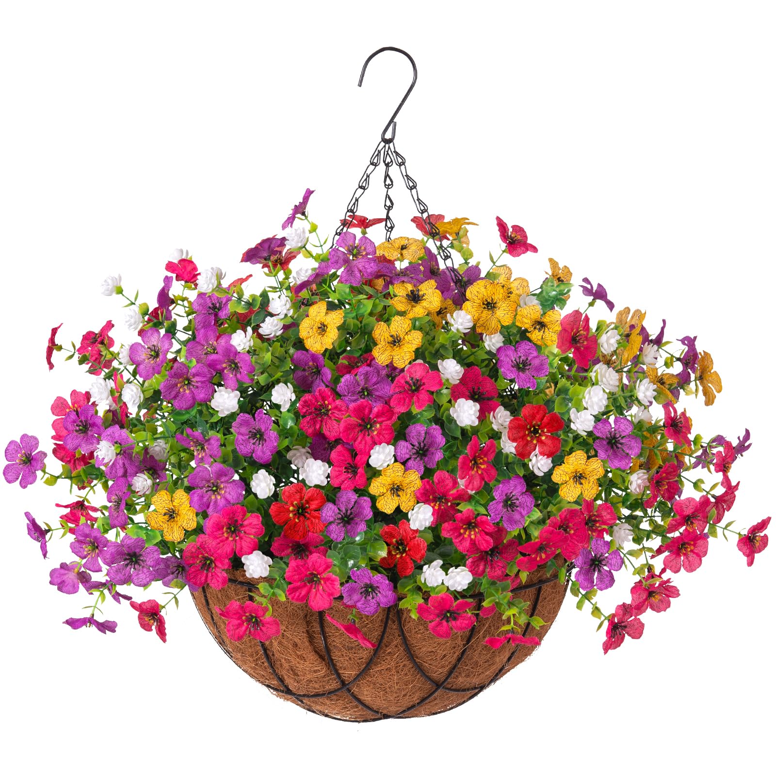 🌺🌺Artificial Silk Spring Flowers Hanging Basket for Outdoor Indoor