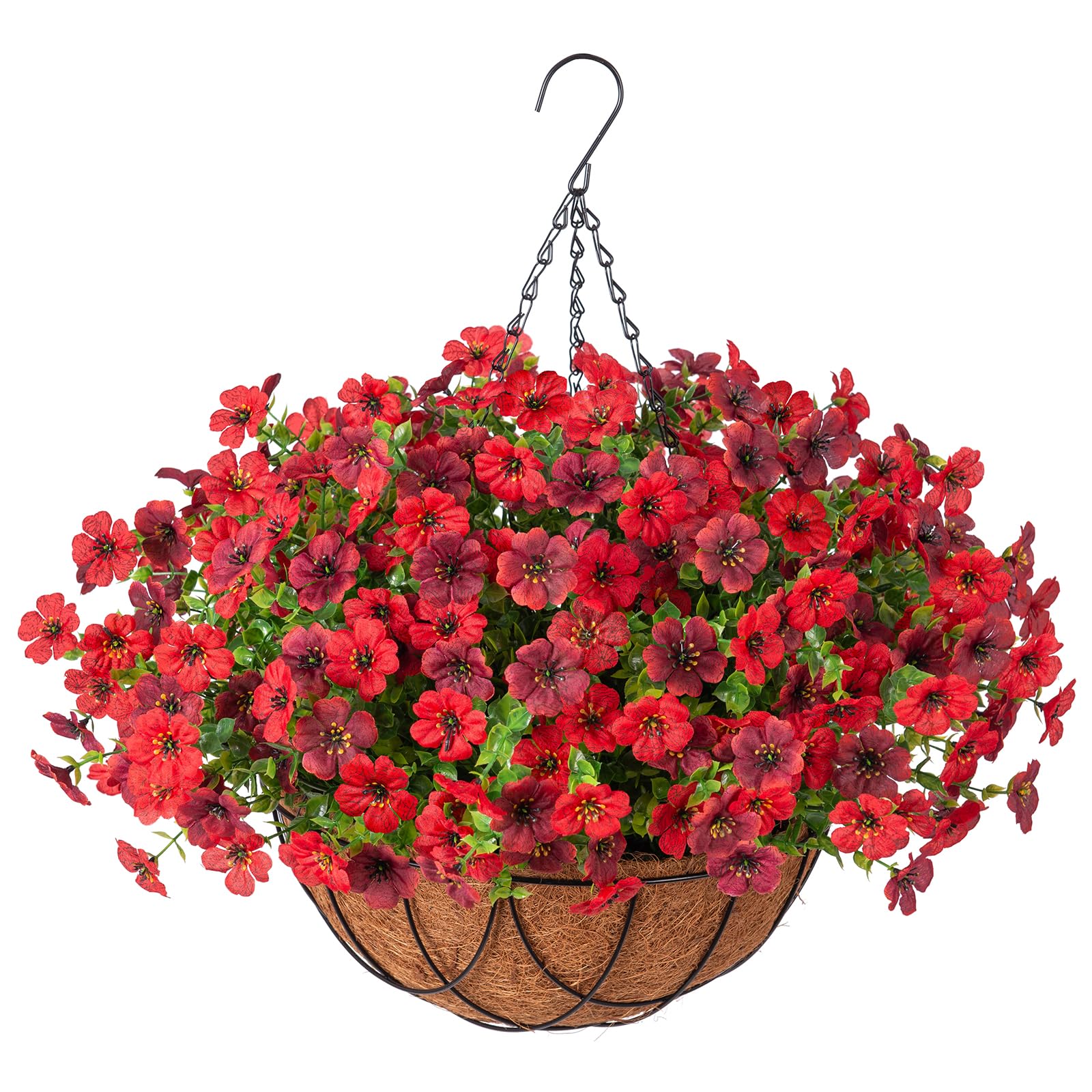 🌺🌺Artificial Silk Spring Flowers Hanging Basket for Outdoor Indoor